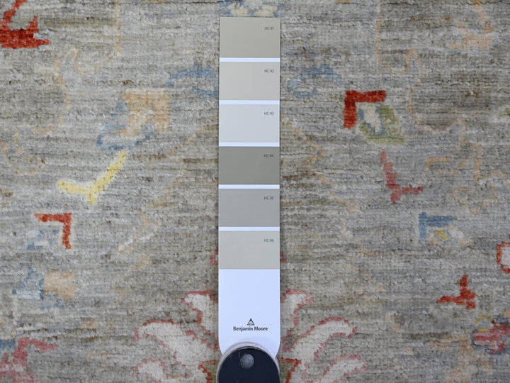 4'2" x 9'6" New Hand Knotted Grey Wool Runner Oriental Rug - MOA10289495