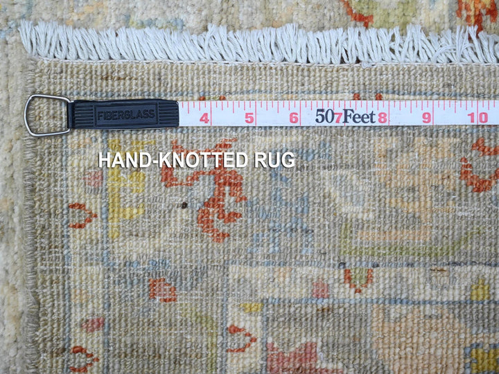 4'2" x 9'6" New Hand Knotted Grey Wool Runner Oriental Rug - MOA10289495