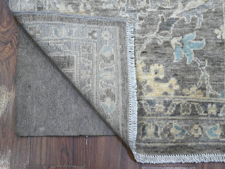 2'5" x 20'1" New Hand Knotted Grey Wool Runner Oriental Rug - MOA10289499