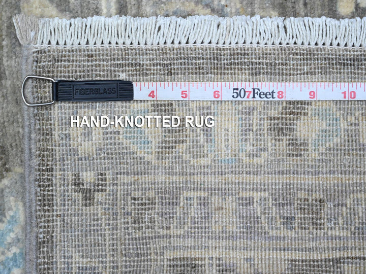 2'5" x 20'1" New Hand Knotted Grey Wool Runner Oriental Rug - MOA10289499