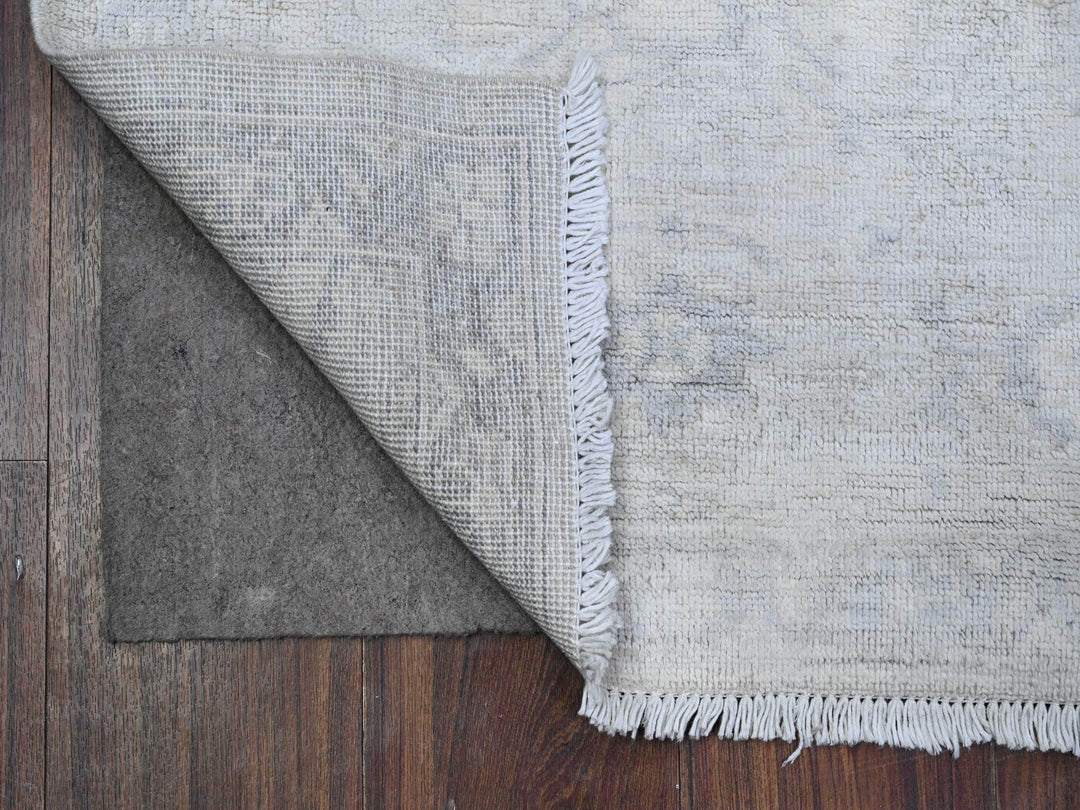 1'11" x 2'9" New Hand Knotted Ivory Wool Rectangle Oriental Rug - MOA10289504
