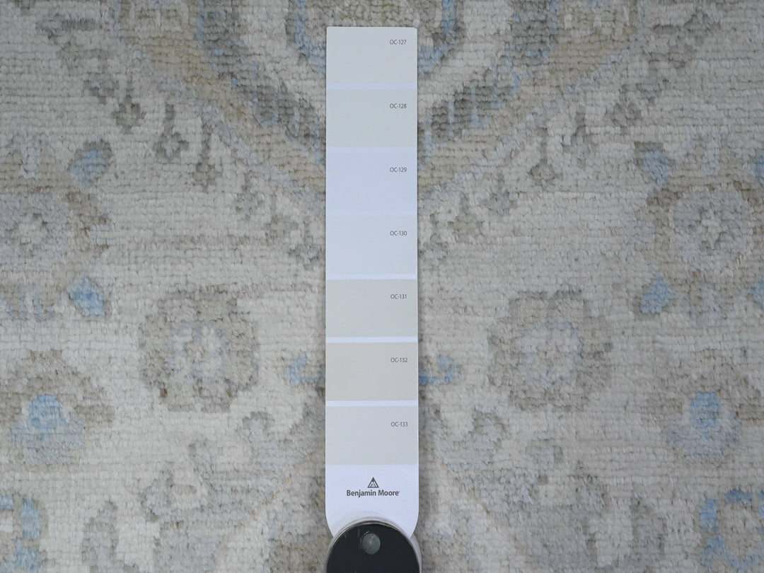 2'8" x 19'7" New Hand Knotted Ivory Wool Runner Oriental Rug - MOA10289505