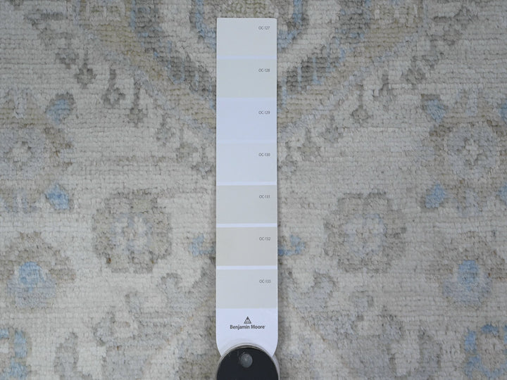 2'8" x 19'7" New Hand Knotted Ivory Wool Runner Oriental Rug - MOA10289505