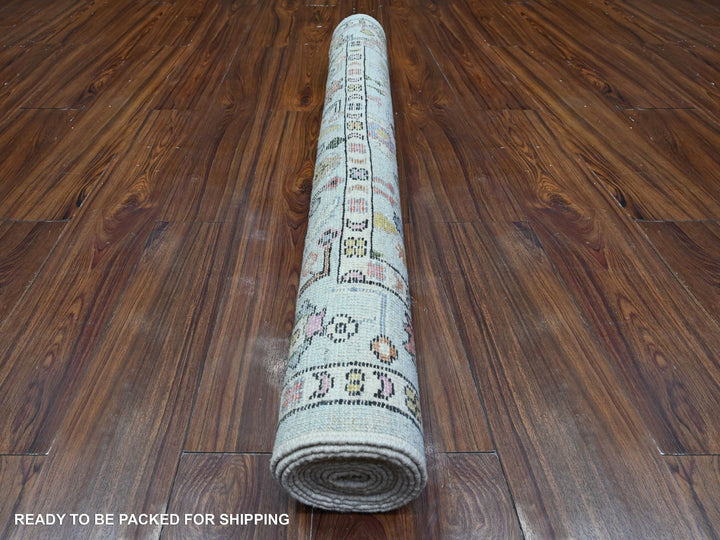 4'1" x 9'11" New Hand Knotted Blue Wool Runner Oriental Rug - MOA10289506
