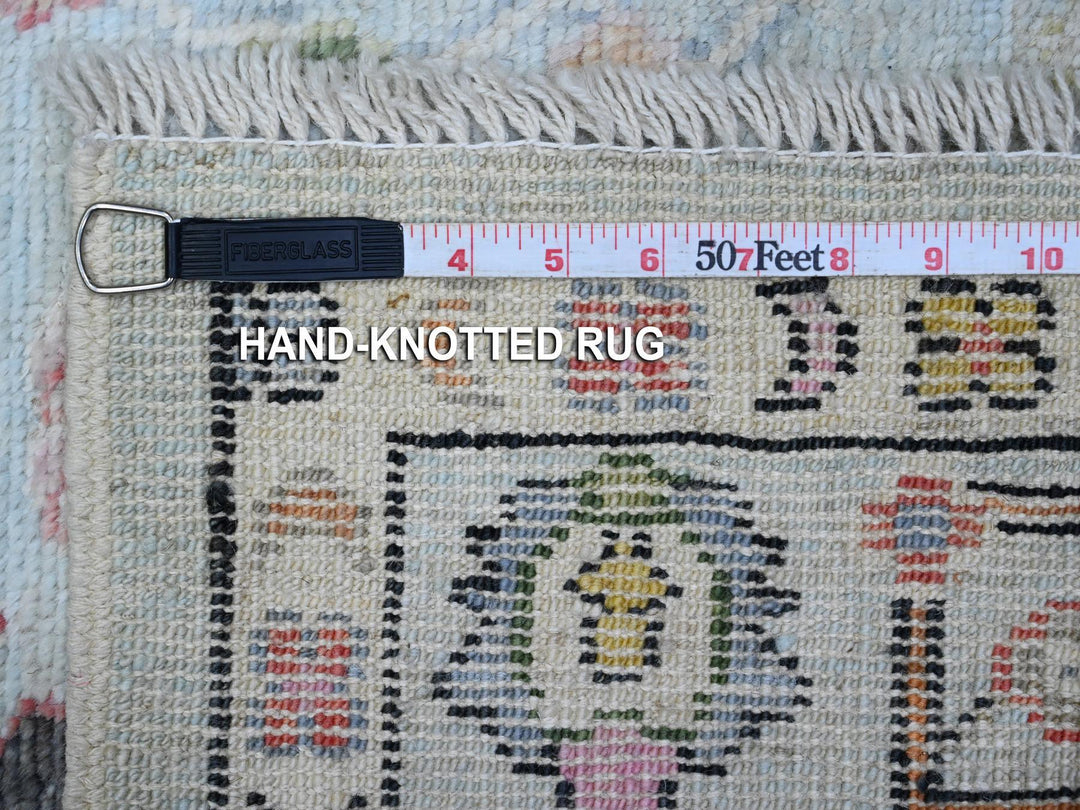 4'1" x 9'11" New Hand Knotted Blue Wool Runner Oriental Rug - MOA10289506