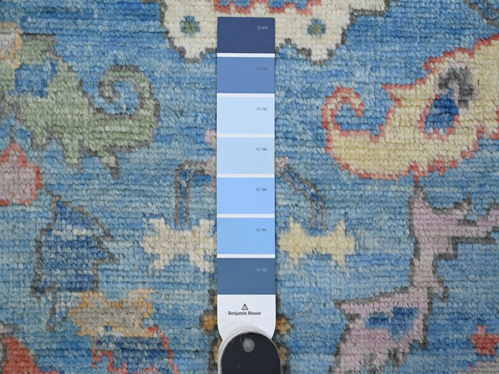 4'2" x 11'11" New Hand Knotted Blue Wool Runner Oriental Rug - MOA10289507