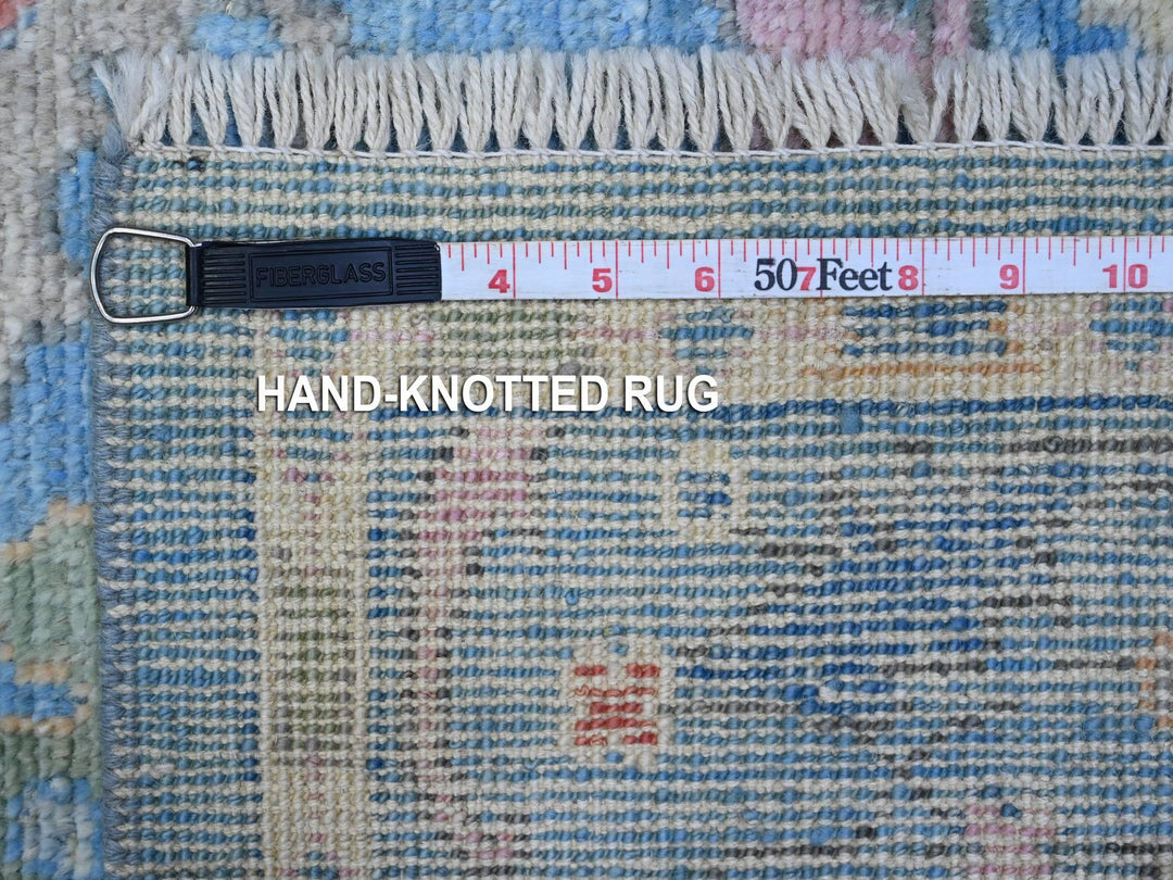 4'2" x 11'11" New Hand Knotted Blue Wool Runner Oriental Rug - MOA10289507