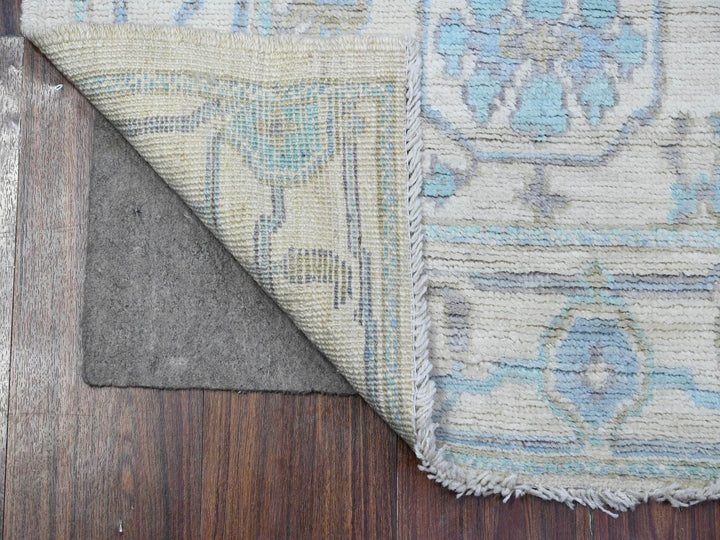 2'7" x 7'11" New Hand Knotted Ivory Wool Runner Oriental Rug - MOA10289534