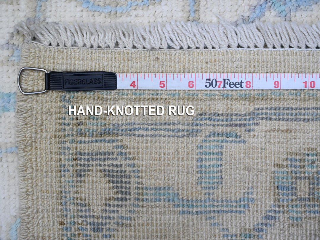 2'7" x 7'11" New Hand Knotted Ivory Wool Runner Oriental Rug - MOA10289534