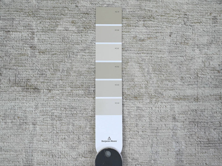 2'9" x 11'9" New Hand Knotted Grey Wool Runner Oriental Rug - MOA10289535