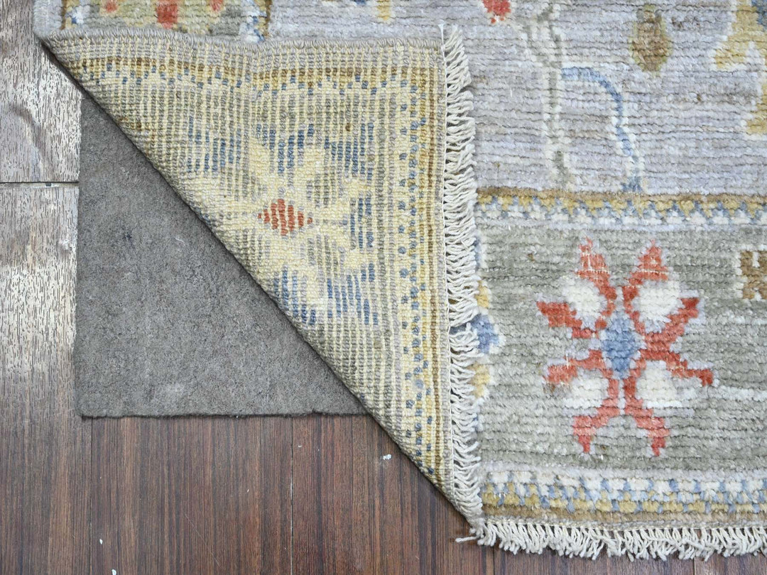 2'9" x 12'6" New Hand Knotted Grey Wool Runner Oriental Rug - MOA10289536