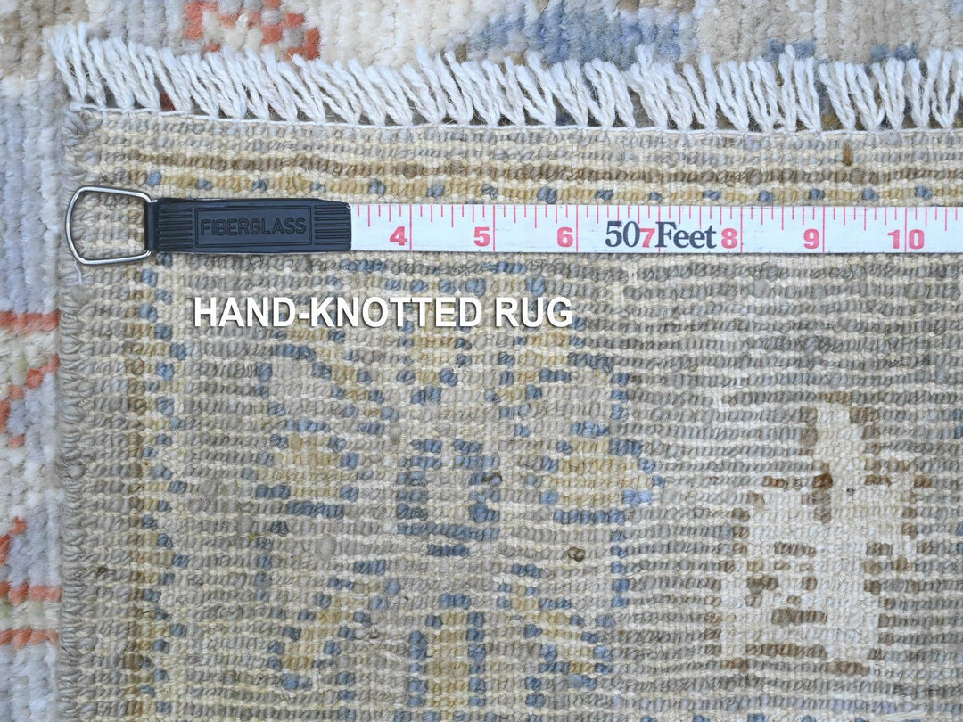 2'9" x 12'6" New Hand Knotted Grey Wool Runner Oriental Rug - MOA10289536
