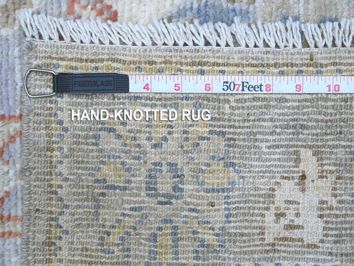2'9" x 12'6" New Hand Knotted Grey Wool Runner Oriental Rug - MOA10289536