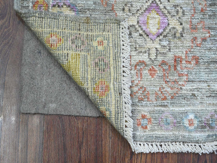 2'1" x 3'3" New Hand Knotted Grey Wool Rectangle Oriental Rug - MOA10289538
