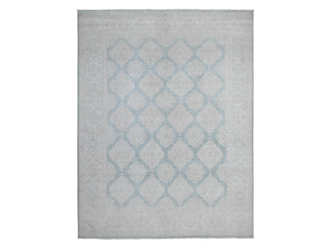 8'0" x 10'4" New Hand Knotted Blue Wool Rectangle Oriental Rug - MOA10289541