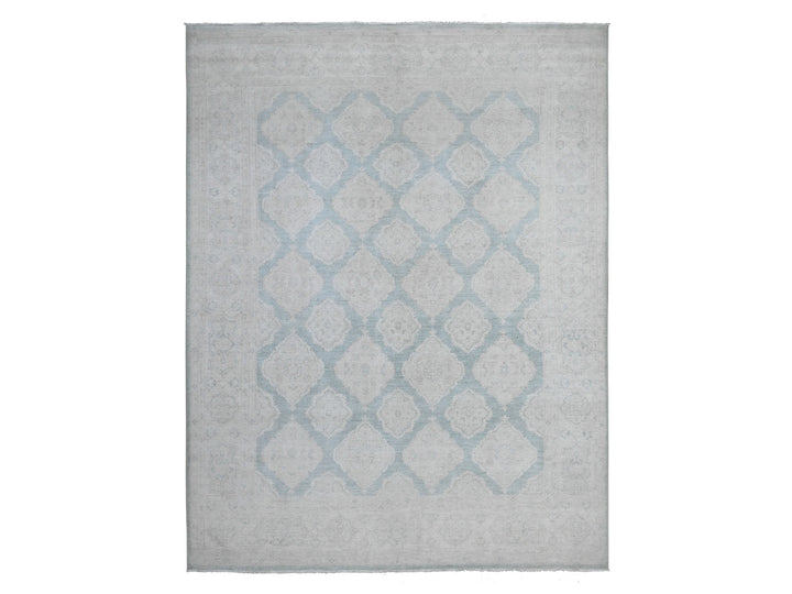 8'0" x 10'4" New Hand Knotted Blue Wool Rectangle Oriental Rug - MOA10289541