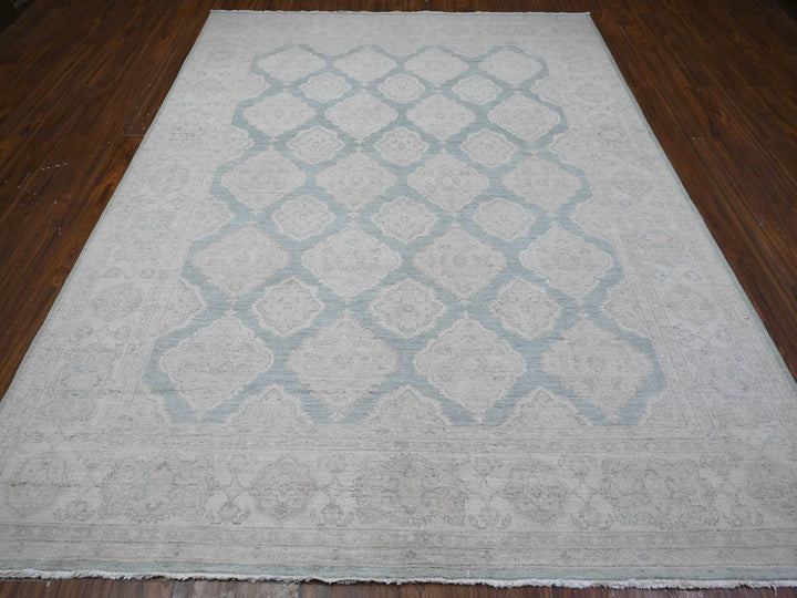 8'0" x 10'4" New Hand Knotted Blue Wool Rectangle Oriental Rug - MOA10289541