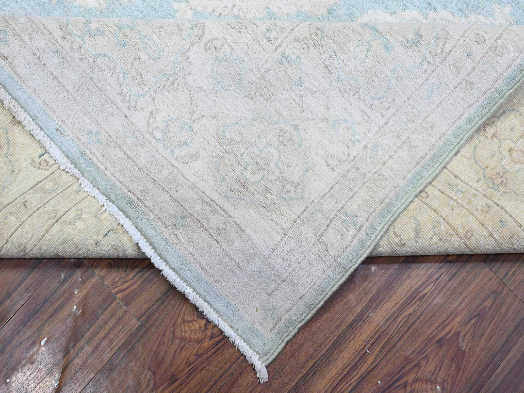 8'0" x 10'4" New Hand Knotted Blue Wool Rectangle Oriental Rug - MOA10289541