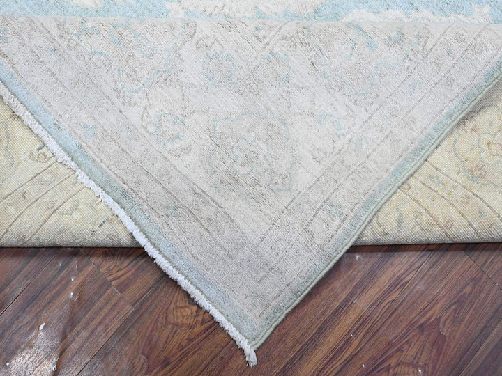 8'0" x 10'4" New Hand Knotted Blue Wool Rectangle Oriental Rug - MOA10289541