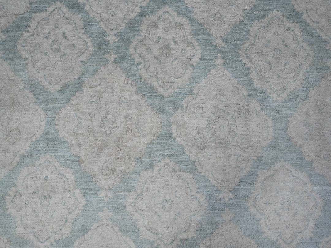 8'0" x 10'4" New Hand Knotted Blue Wool Rectangle Oriental Rug - MOA10289541