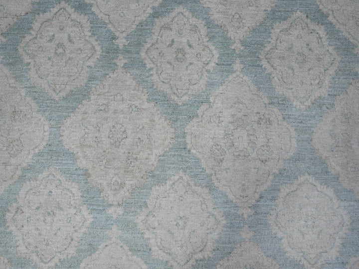 8'0" x 10'4" New Hand Knotted Blue Wool Rectangle Oriental Rug - MOA10289541