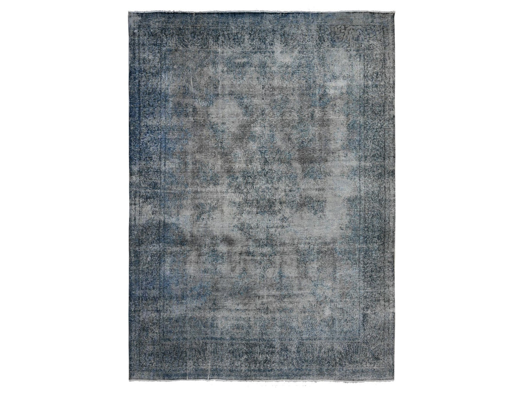 9'8" x 13'3" Vintage Hand Knotted Grey Wool Rectangle Oriental Rug - MOA10289543
