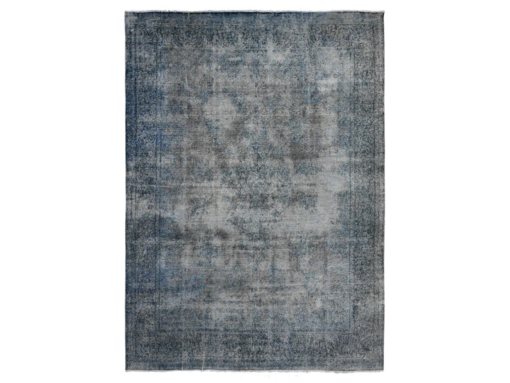 9'8" x 13'3" Vintage Hand Knotted Grey Wool Rectangle Oriental Rug - MOA10289543