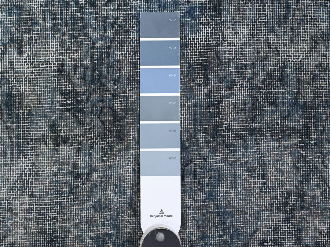 9'8" x 13'3" Vintage Hand Knotted Grey Wool Rectangle Oriental Rug - MOA10289543