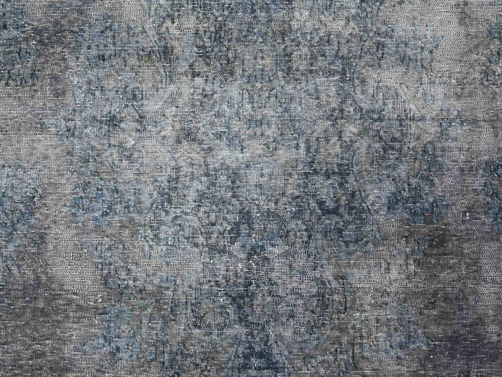 9'8" x 13'3" Vintage Hand Knotted Grey Wool Rectangle Oriental Rug - MOA10289543