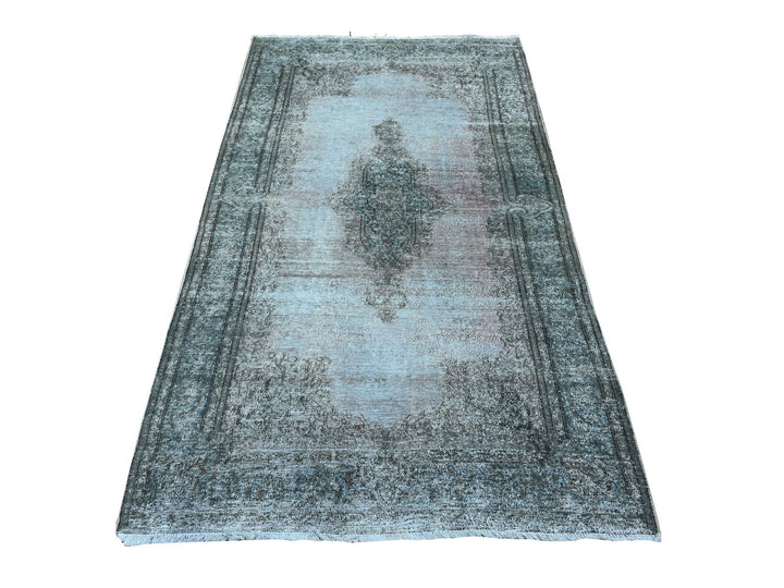 3'11" x 7'1" Vintage Hand Knotted Grey Wool Rectangle Oriental Rug - MOA10289546