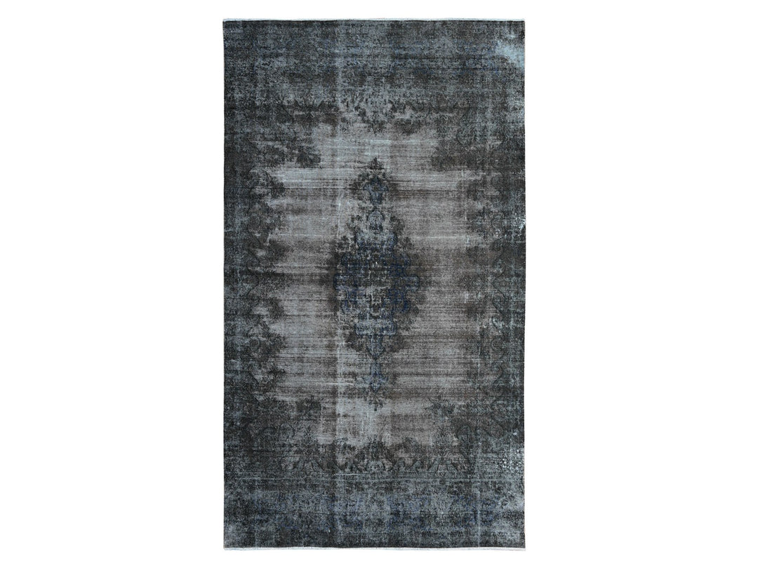 7'4" x 13'3" Vintage Hand Knotted Grey Wool Rectangle Oriental Rug - MOA10289547