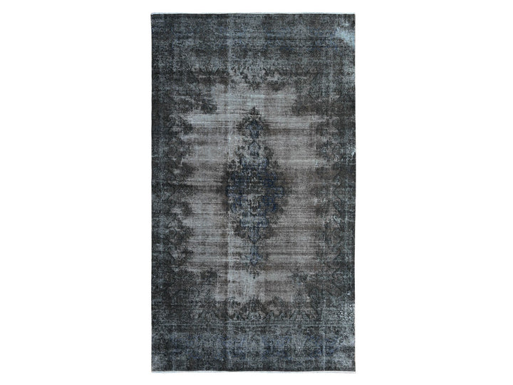 7'4" x 13'3" Vintage Hand Knotted Grey Wool Rectangle Oriental Rug - MOA10289547