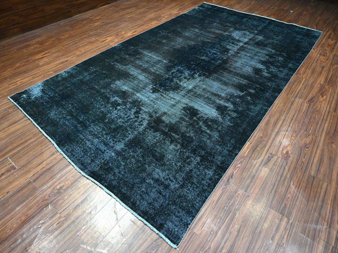7'4" x 13'3" Vintage Hand Knotted Grey Wool Rectangle Oriental Rug - MOA10289547