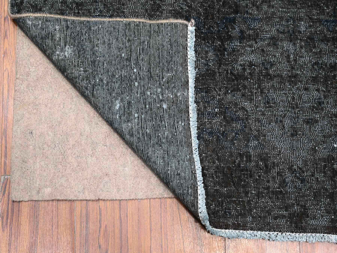 7'4" x 13'3" Vintage Hand Knotted Grey Wool Rectangle Oriental Rug - MOA10289547