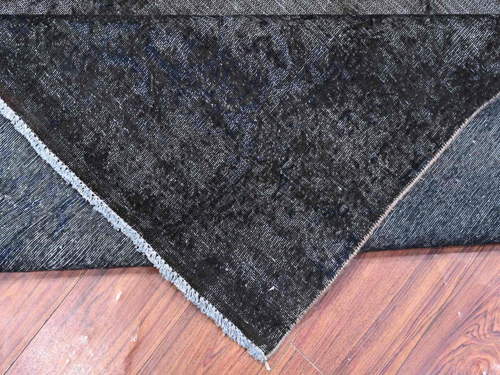 7'4" x 13'3" Vintage Hand Knotted Grey Wool Rectangle Oriental Rug - MOA10289547
