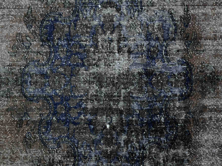 7'4" x 13'3" Vintage Hand Knotted Grey Wool Rectangle Oriental Rug - MOA10289547