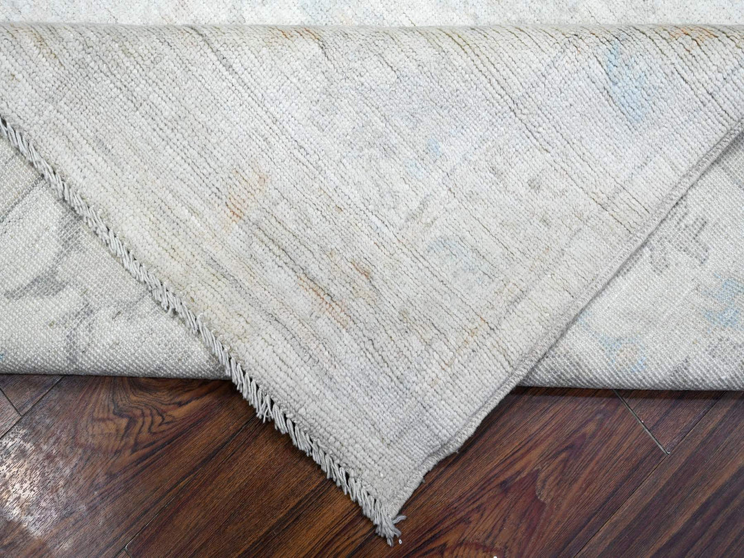 8'3" x 9'9" New Hand Knotted Ivory Wool Rectangle Oriental Rug - MOA10289551