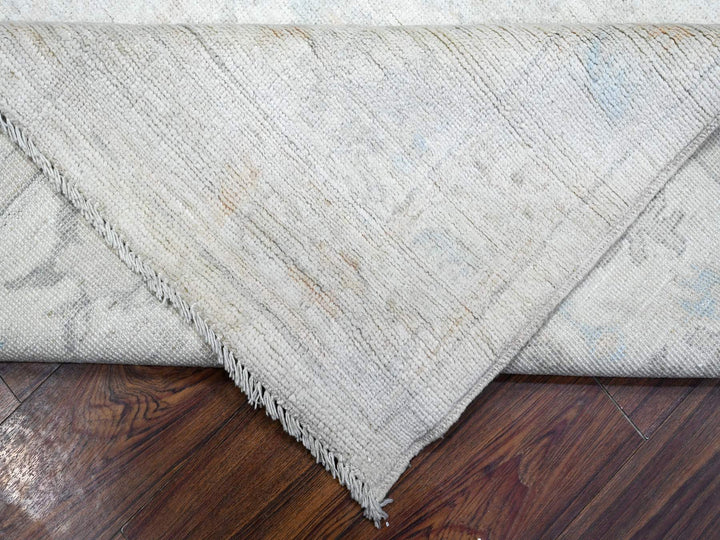 8'3" x 9'9" New Hand Knotted Ivory Wool Rectangle Oriental Rug - MOA10289551