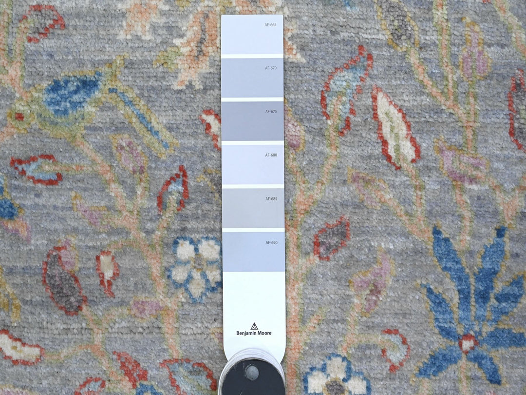 1'11" x 3'1" New Hand Knotted Grey Wool Rectangle Oriental Rug - MOA10289558