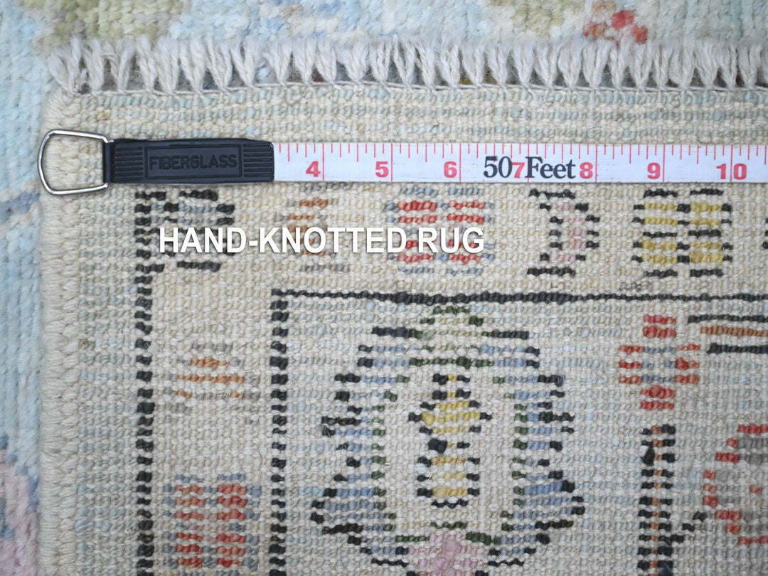 4'2" x 12'0" New Hand Knotted Blue Wool Runner Oriental Rug - MOA10289565
