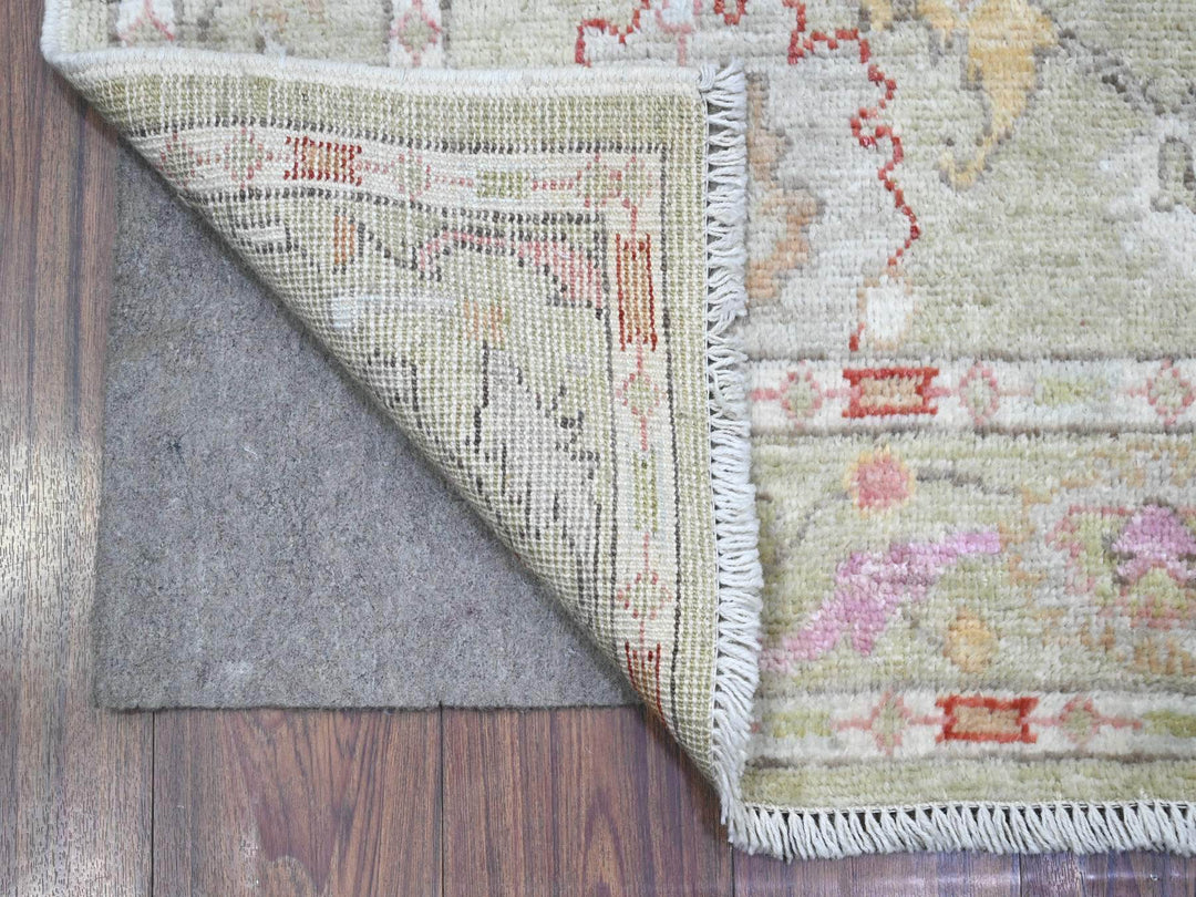 4'0" x 15'9" New Hand Knotted Green Wool Runner Oriental Rug - MOA10289567