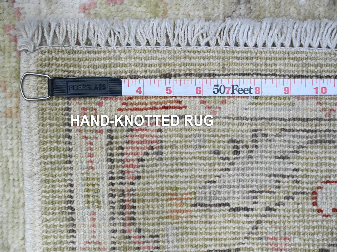 4'0" x 15'9" New Hand Knotted Green Wool Runner Oriental Rug - MOA10289567