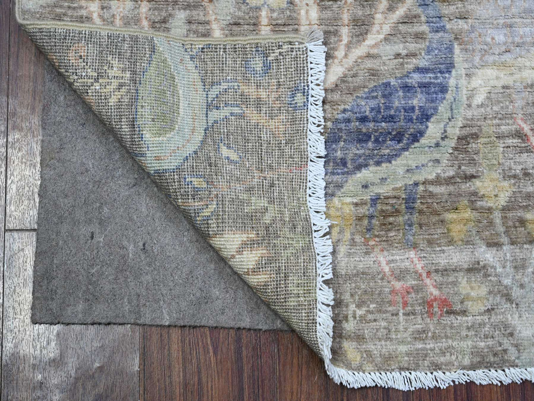 2'6" x 6'2" New Hand Knotted Grey Wool Runner Oriental Rug - MOA10289583