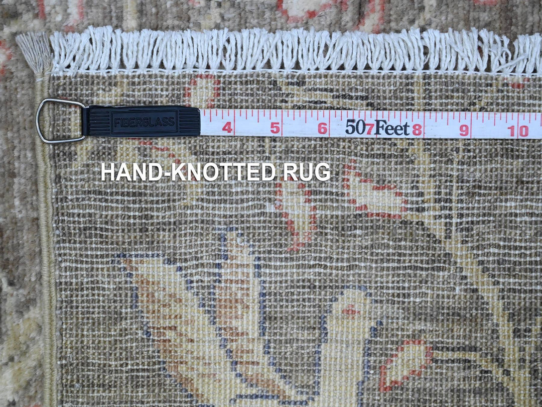 2'6" x 6'2" New Hand Knotted Grey Wool Runner Oriental Rug - MOA10289583