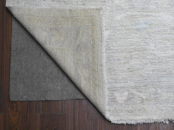11'4" x 15'5" New Hand Knotted Ivory Wool Rectangle Oriental Rug - MOA10289585