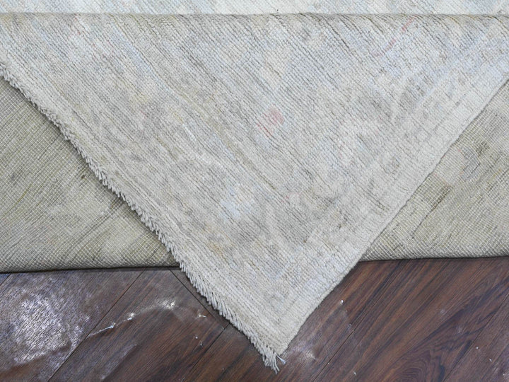11'4" x 15'5" New Hand Knotted Ivory Wool Rectangle Oriental Rug - MOA10289585