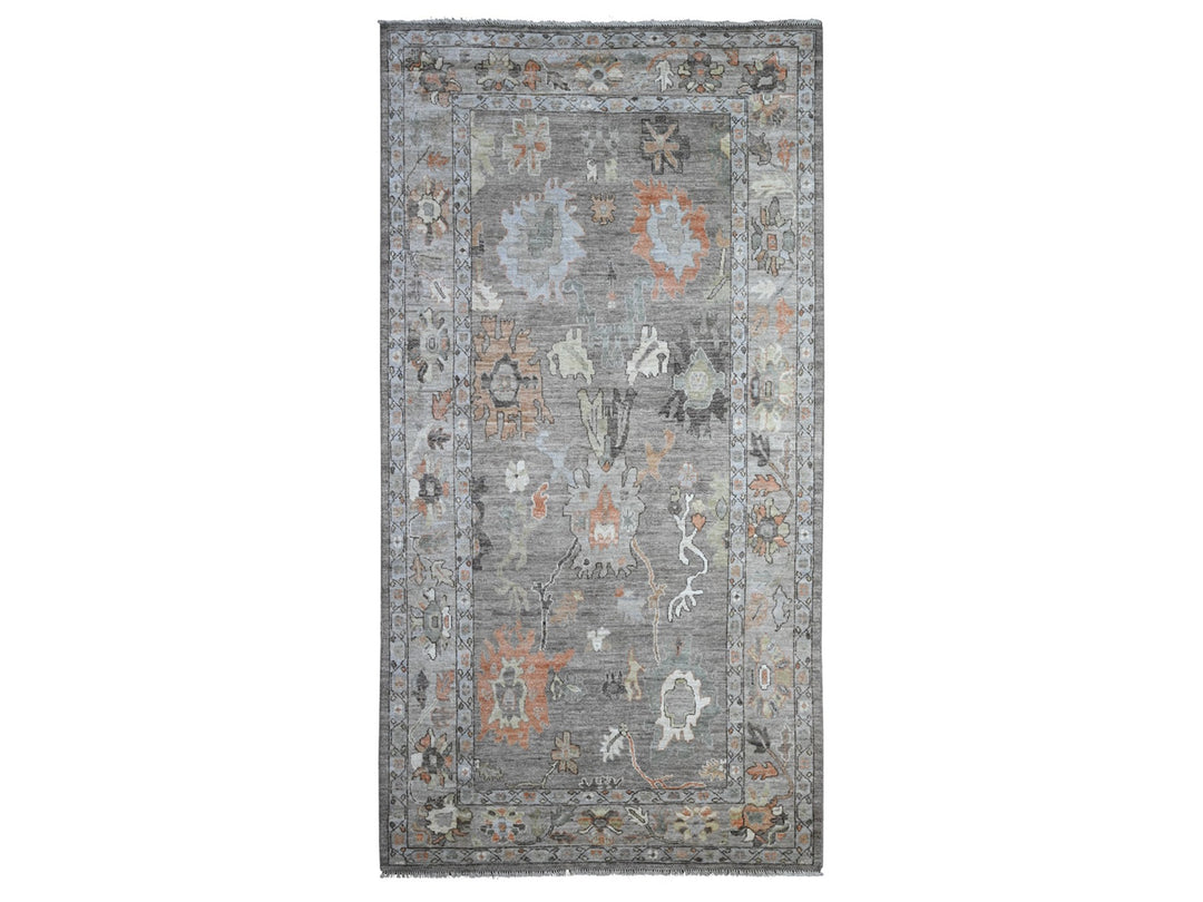 5'11" x 11'4" New Hand Knotted Grey Wool Runner Oriental Rug - MOA10289588