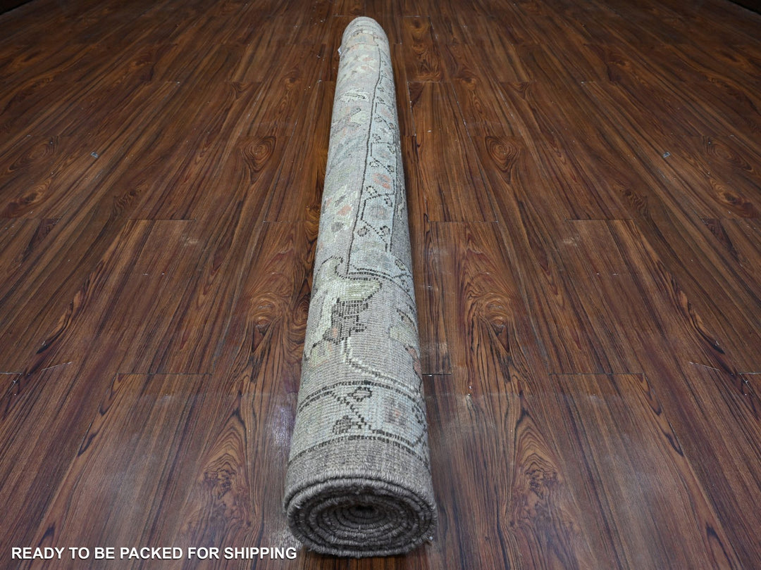 5'11" x 11'4" New Hand Knotted Grey Wool Runner Oriental Rug - MOA10289588
