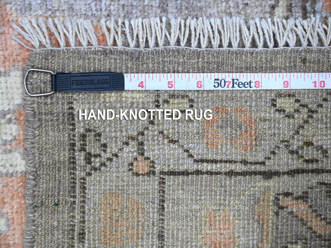 5'11" x 11'4" New Hand Knotted Grey Wool Runner Oriental Rug - MOA10289588