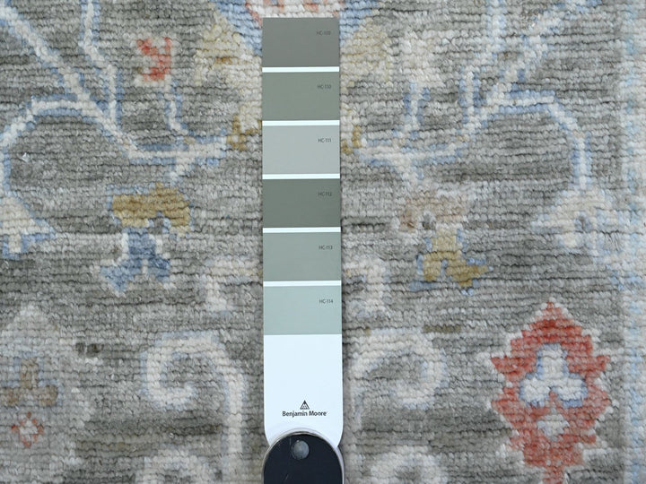 2'6" x 15'3" New Hand Knotted Grey Wool Runner Oriental Rug - MOA10289596